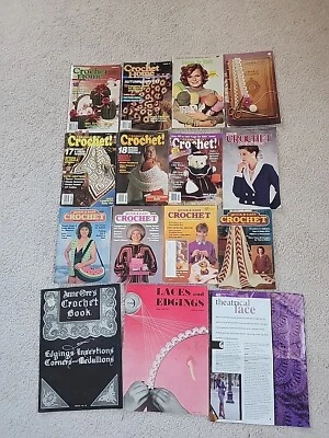 Crochet Handbags Sweater Holiday Edging Crochet Patterns Lot Of 15 - Image 1 of 4