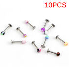 10/30/50 X 16G Ball Lip Rings Labret Bars Stainless Steel Stud Body Piercin; S^3