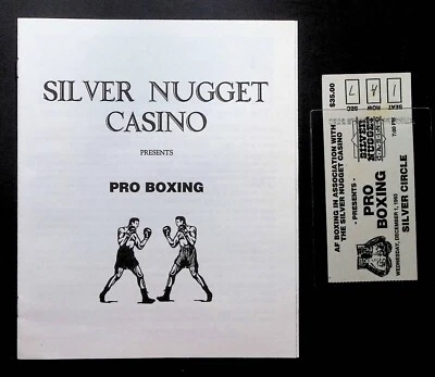 Silver Nugget Casino Pro Boxing Brochure & Ticket 1993 120424DMT - Image 1 of 4