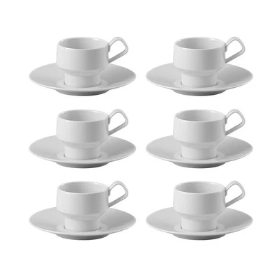 6x Rosenthal Studio Line Espresso-Obertasse & Untertasse Format / Weiss  - Bild 1 von 4