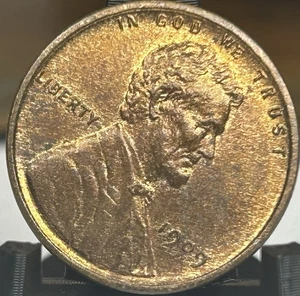 1909 P LINCOLN WHEAT CENT PENNY AU R/B-ORIGINAL MINT LUSTER-VINTAGE CENT - Picture 1 of 2