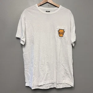 Tailgate Pittsburgh 412 White Short Sleeve Cotton T-Shirt Size Large - Picture 1 of 8