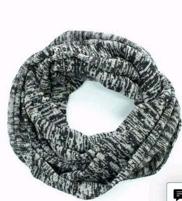 Portolano Merino Mezcla de Lana Infinito Bufanda Cuello Calentador Mármol Negro/Gris Foto 1 de 4