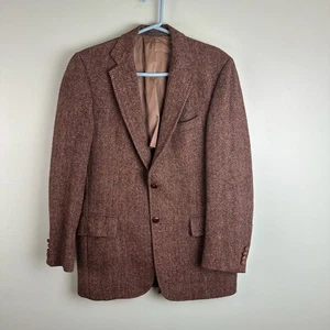 Vintage Stanley Blacker Harris Tweed Blazer Men LG Brown See Measurements - Picture 1 of 15