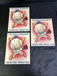 1952 Chicago Cubs vs New York Giants Scorecard Lot Of 3 - Picture 1 of 6