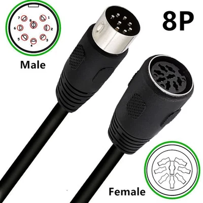 8 Pin DIN Adapter Cable MIDI Male to Female Speaker Audio BeoLab Bang,Olufsen - Image 1 of 4