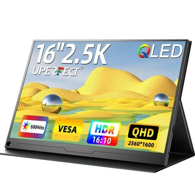 2.5K QLED Portable Monitor, 16" 2560x1600 QHD Portable Gaming Monitor HDR Fre... - Image 1 of 4
