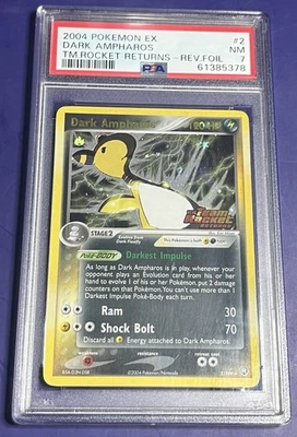 PSA 7 Dark Ampharos 2/109 Team Rocket Returns Reverse Holo Pokemon 2004 - Image 1 of 2