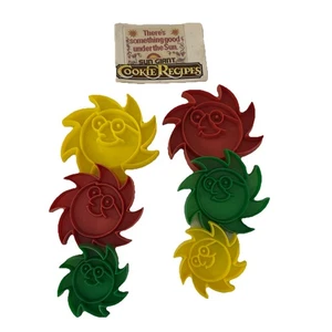 Set 6 tagliabiscotti Sun Giant vintage 1983 multicolore 3-5” da collezione ricette - Foto 1 di 10