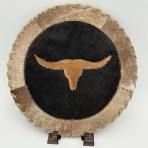"Mantel individual Longhorn de cuero y cuero de 12"" hecho en Brasil" - Imagen 1 de 8