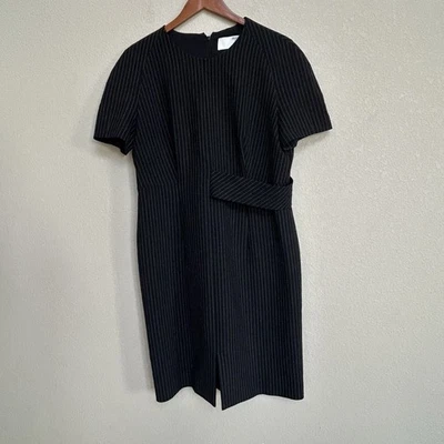 BOSS Hugo Boss Women’s Black Pinstripe Sheath Dress 12 Workwear Business - Image 1 of 4