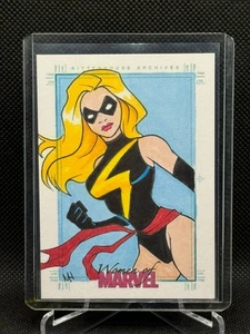 2013 Women of Marvel Series 2 SketchaFEX Sketch Card Matt Hebb Carol Danvers 1/1 - Picture 1 of 2