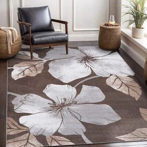 Solana Modern Floral 7'10" X 10'3" Area Rugs Nonskid nonslip Rubber Backing Gr - Picture 1 of 9