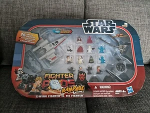 Star Wars FIGHTER PODS RAMPAGE Battle Game X-Wing Tie-Fighter set 24 fig 3 ships - Picture 1 of 8