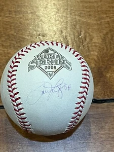 2008 Brad Lidge SIGNED AUTOGRAPHED Rawlings Official WORLD SERIES BASEBALL HOLO - Picture 1 of 6