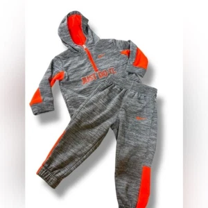 Nike - Dri-Fit Grey & Orange 2 piece Hooded Track suit Lets Do It - 18 M - Picture 1 of 4