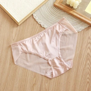 3 Pcs Nature silk Womens Girls Silk Satin Seamless Briefs knickers underpants - Picture 1 of 16