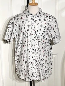 O'Neill Short Sleeve Button-Up Shirt NEWMERICA Patriotic Design Color White Sz L - Picture 1 of 11