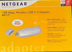 Netgear 108 Mbps Wireless USB 2.0 Adapter - Picture 1 of 2