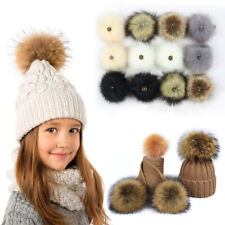 2PCS DIY 12CM Cute Faux Rabbit Fur Pom Pom Ball Pompoms Knitting Hat Accessories