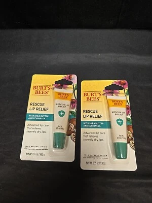 Lote de 2 piezas de alivio labial de rescate de abejas Burts 0,35 oz cada manteca de karité y equinácea  Foto 1 de 2