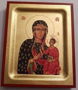 Schwarze Madonna v.Tschenstochau Ikone Gottesmutter Maria Icon ikona Matka Boska - Bild 1 von 3