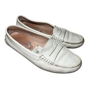 Mocassino mocassino Tod's Big Girl Penny panna bianco sporco slip on pelle 35,5 - Foto 1 di 7