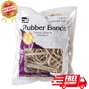 Charles Leonard Rubber Bands, 3/8 Ounce Bags, Amber, Assorted Sizes (56381) - Picture 1 of 2
