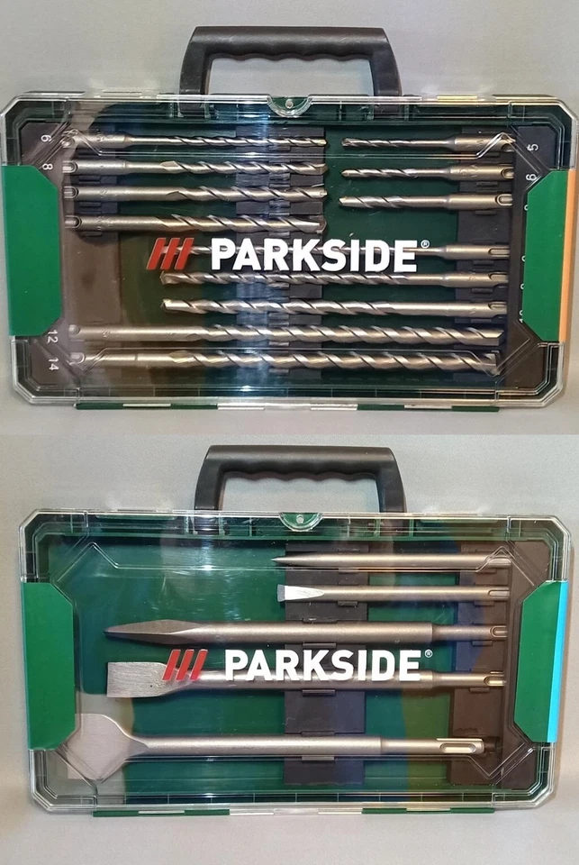 PARKSIDE Hammerbohrer Satz (12-tlg.), Meißel Set (5-tlg.) SDS Plus - Neu und OVP