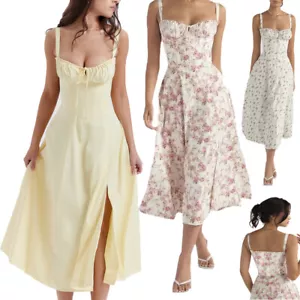 Women Ladies Boho Floral Maxi Dress Cocktail Party Evening Summer Beach Sundress - Picture 1 of 16