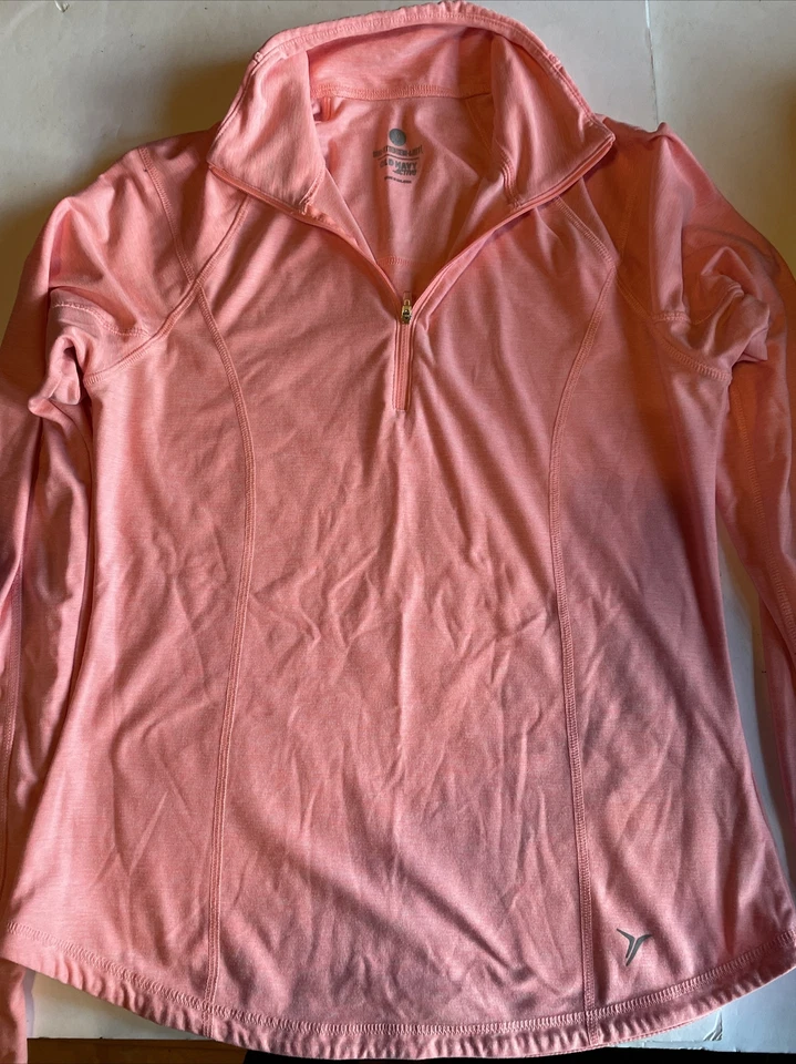 Old Navy Shirt Women’s Medium Pink Active Semi Fitted  Pullover Half Zipper - Image 1 of 4