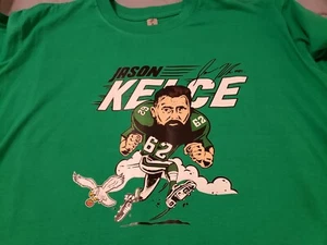 Philadelphia Eagles Mens Jason Kelce Green T-Shirt Size Large - Picture 1 of 4