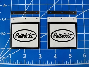 Pair Toy Mud Flap Guard Mount Plate "Peterbilt" Tamiya RC 1/14 King Grand Hauler - Picture 1 of 3