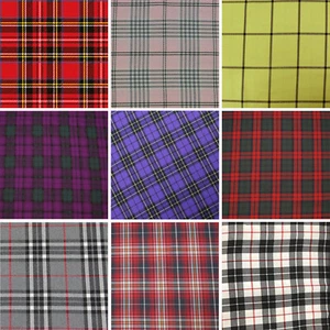 Tartan Fabric Check Print 60" Wide Durable Fine Weave Shirts Coats Jackets Skirt - Picture 1 of 81