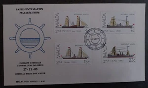1985 Malta Maltese Ships FDC ties 4 Stamps cd Valletta - Picture 1 of 2