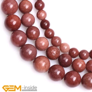 Natural Dark Red African Blood Jasper Gemstone Round Loose Beads Jewelry Making - Foto 1 di 16
