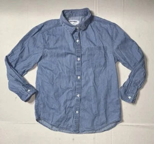 Preowned- Old Navy Long Sleeve Chambray Button Front Shirt Girls (Size M/8) - Picture 1 of 5