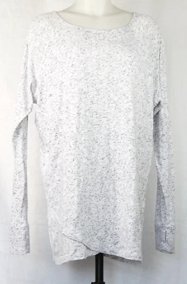 Camisa túnica Eddie Bauer blanca y gris teñido espacial L/S poli/rayón agujero para el pulgar 2XL Foto 1 de 4