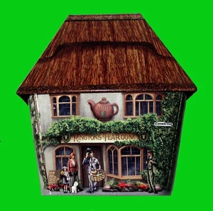 RINGTONS TEESTUBE ~ ABHEBBARER DECKEL/DACH ~ DEKORIERTE DOSE ~ GUTER ZUSTAND 25x11x28 cm hoch - Bild 1 von 3