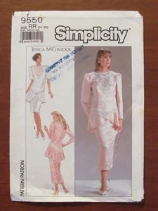 SIMPLICITY PATTERN - 9550 LADIES DRESS SKIRT FISH TAIL TOP LACE TRIM 14-20 UNCUT - Picture 1 of 2