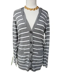 BANANA REPUBLIC Gray Wool Athleisure Normcore Naturecore Tunic Cardigan Jacket L - Picture 1 of 4