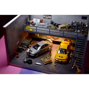 Diorama 1/64 Car Garage Model LED Lighting Car Parking Lot Scene Display Model29 - Picture 1 of 5
