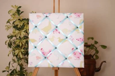 Turquoise chickens & ducks noticeboard pinboard memoboard wall organiser - Image 1 of 2