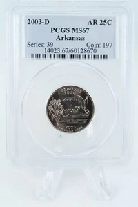 2003-D PCGS MS67 Arkansas State Quarter Business Strike 25C - Picture 1 of 2