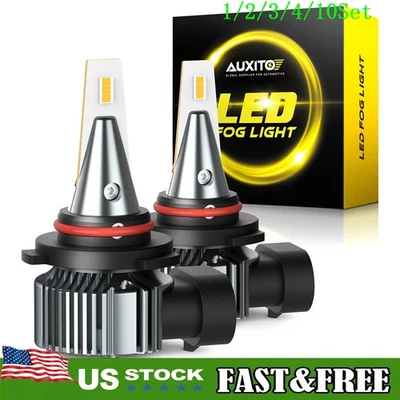 AUXITO 9145 LED Fog Driving Light Bulb Golden Yellow Super Bright Lamp 1~10Set - Image 1 of 4