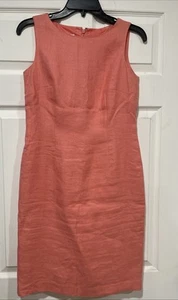 Abito tubino donna Talbots smanicato lino irlandese rosa foderato tg 2 petite - Foto 1 di 7