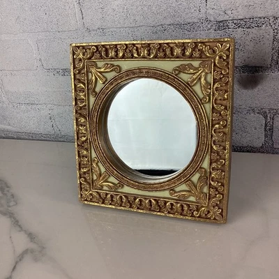 V&A (Victoria and Albert Museum) Distressed Gold Ornate Mirror, HEAVY, 8x8 - Image 1 of 4