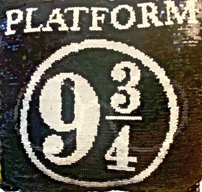 Harry Potter Reversible Sequin 16x16in Decorative Pillow Platform 9 3/4 Glasses - Image 1 of 4