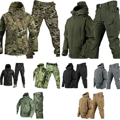 Mens Jacket Hooded Waterproof Set PANT With Warm Outdoor Coat Tactical uk Combat - Image 1 of 4