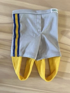 Vintage Cabbage Patch Puppe Baseball Hose grau blau & gelb Streifen Ersatz - Bild 1 von 2